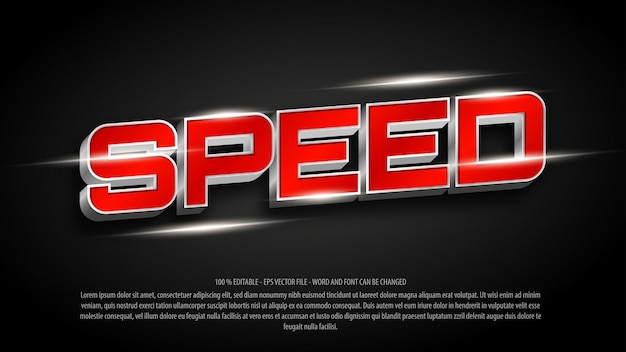 Редактируемый текстовый эффект в стиле speed 3d