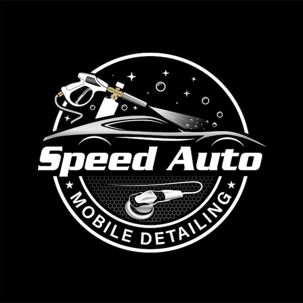 Speed Auto-detaillering en carwash-logo-ontwerp