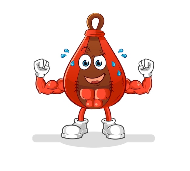 Speed bag muscular cartoon. cartoon mascot vector