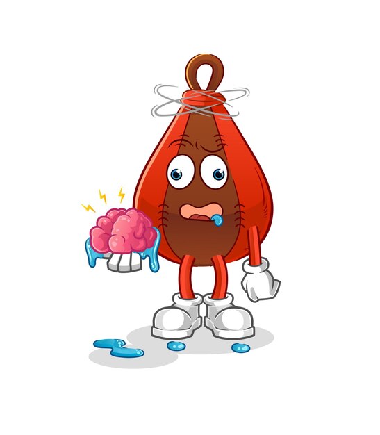 Speed bag no brain vector. cartoon character