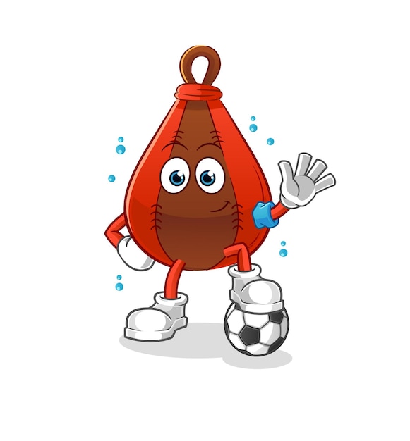 Speed bag playing soccer illustration. character vector