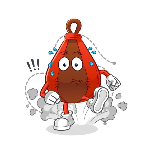 Speed bag running illustration. character vector