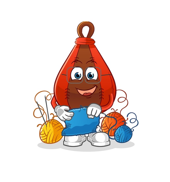 Speed bag tailor mascot. cartoon vector