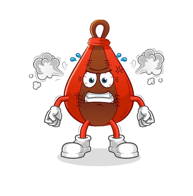 Speed bag very angry mascot. cartoon vector