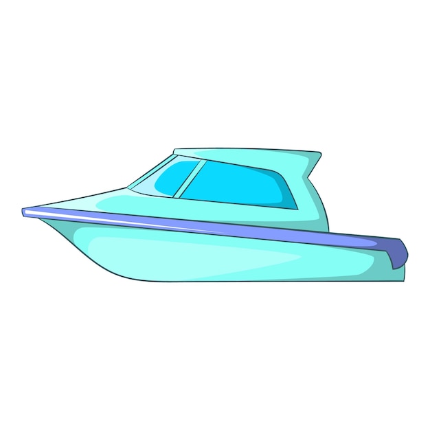 Vector speed boat icon in cartoon style isolated on white background maritime transport symbol vector illustration