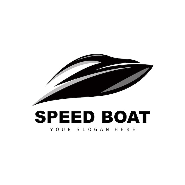 Speed Boat Logo Fast Cargo Ship Vector Sailboat Design For Ship Manufacturing Company Waterway Shipping Marine Vehicles Transportation