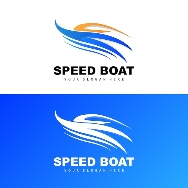 Speed Boat Logo Fast Cargo Ship Vector Sailboat Design For Ship Manufacturing Company Waterway Shipping Marine Vehicles Transportation