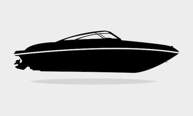 Speed Boat Powerboat Silhouette Motorboat Illustration