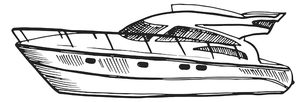 Speed boat sketch fast motor ship icon