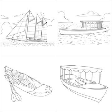 Speed Boat sketch line art illustration 9275558 Vector Art at Vecteezy