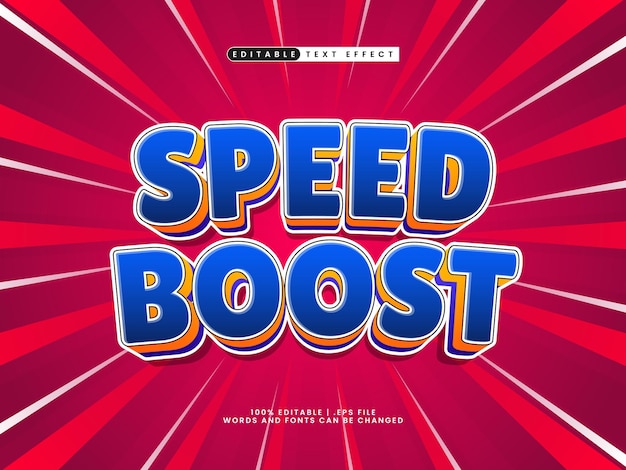 Vector speed boost text effect