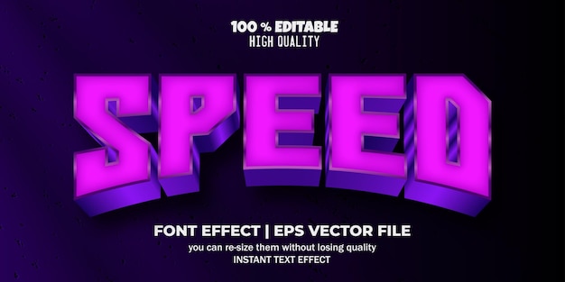 Speed editable text effect