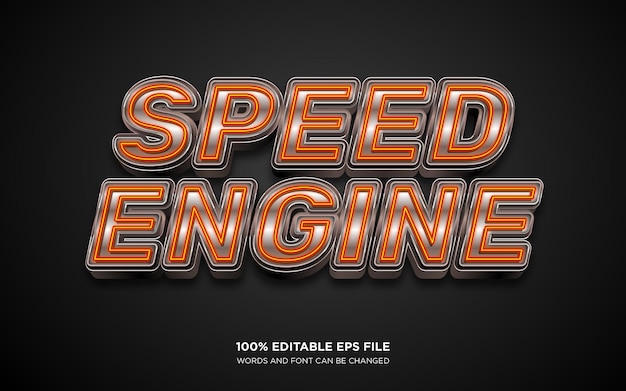 Редактируемый текстовый эффект Speed Engine 3D