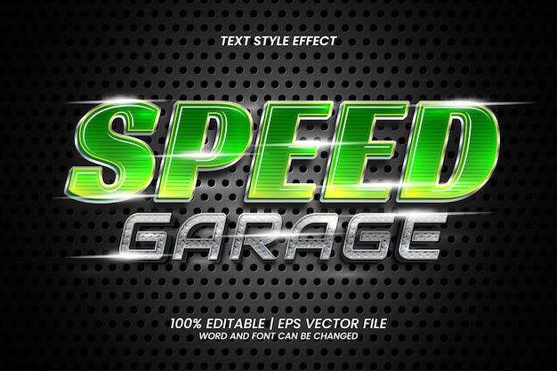 Speed Garage 편집 가능한 텍스트 효과
