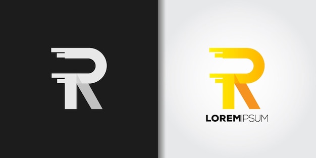 Speed initial r logo template