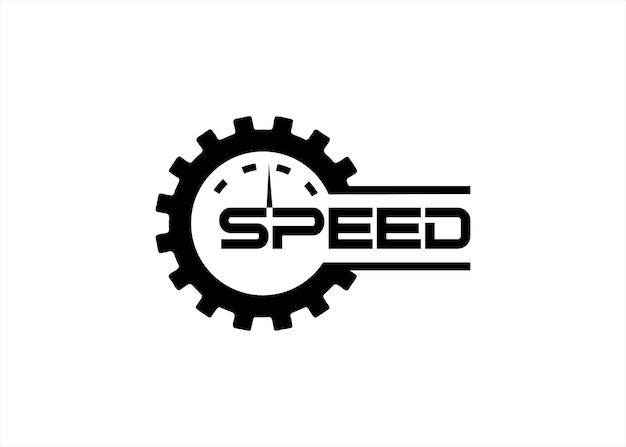 Speed Internet, Car Power, Race Logo Design vector Element Icon with Speedometer gear setting symbol