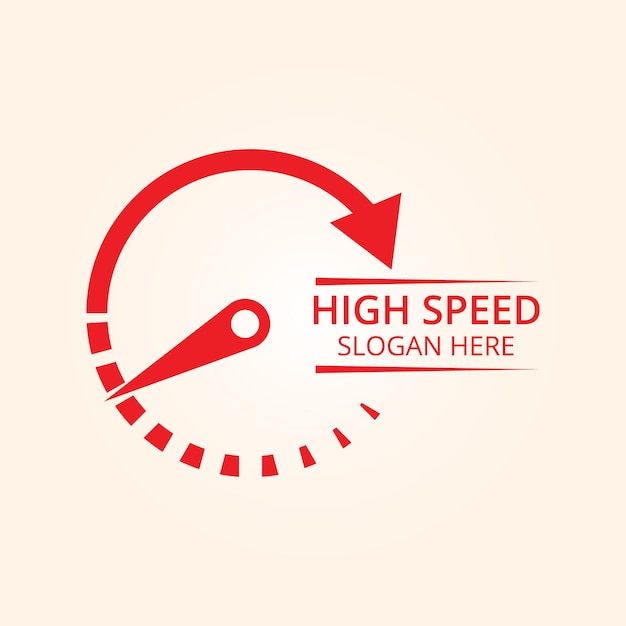 Vector speed internet silhouette. clock, time icon. abstract symbol of speed logo design.