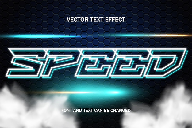 Speed laser blue font tipografia testo modificabile effetto stile carattere modello racing background design