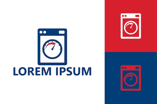 Speed laundry logo template design vector