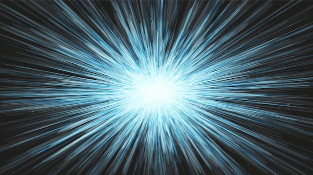 Vector speed light on galaxy background.