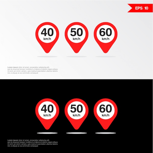 Speed limit icon set