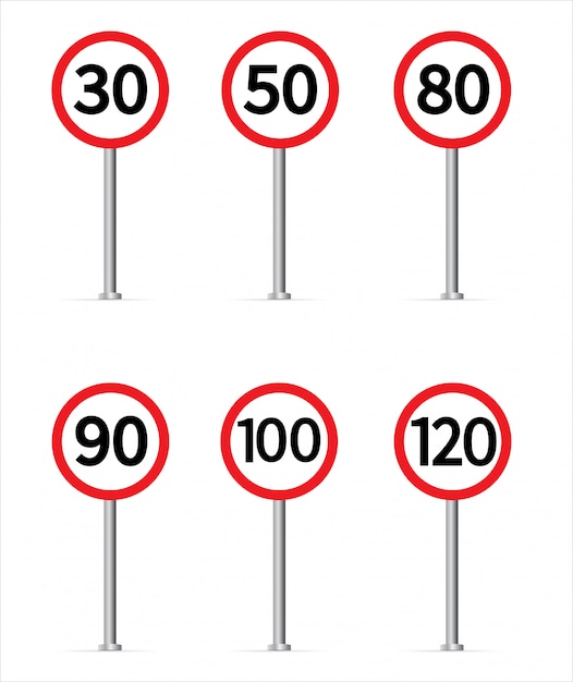 Speed limit traffic sign collection