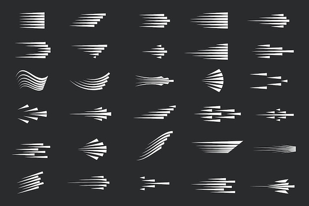 Vector speed line big set