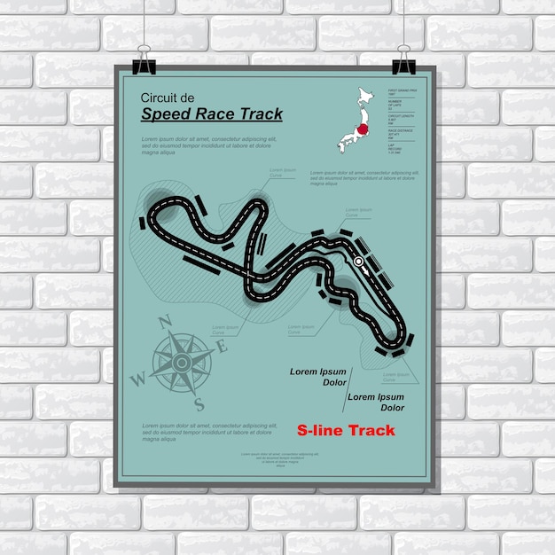 Vector speed line track wallpaper plackard