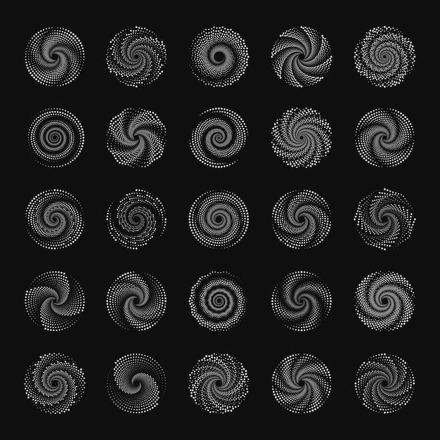 speed lines in circle form geometric art radial border for logo halftone round elements vector