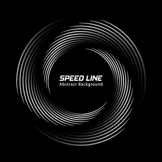 Vector speed lines in circle form technology round logo circular design element