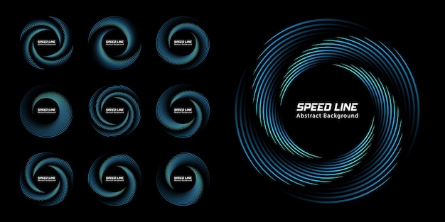 Vector speed lines in circle form