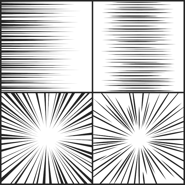 Speed lines motion strip manga comic horizontal