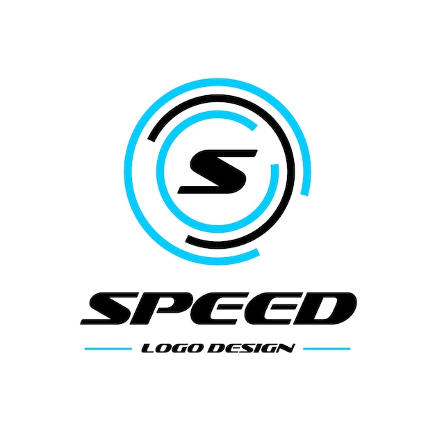 Speed Logo design Letter S in circle vector