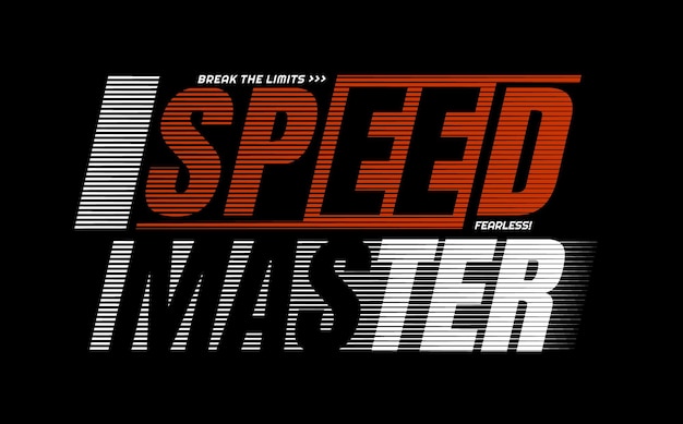 Лозунг Speed Master типографии абстрактный дизайн векторной печати иллюстрации