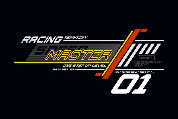 Speed master tipografia slogan abbigliamento disegno astratto illustrazione stampa vettoriale