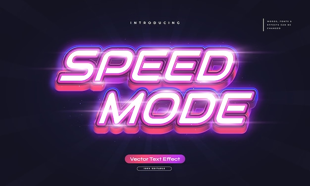 Speed Mode Text Style with Colorful Glowing Neon Effect Editable Text Effect