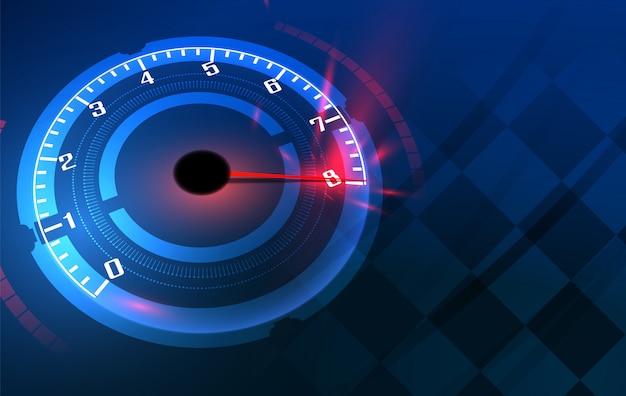 Vector speed motion background with fast speedometer car. racing velocity