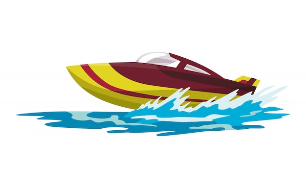 Speed motorboat. sea or river vehicle. sport nautical summer
transportation. motorized water vessel on sea water waves