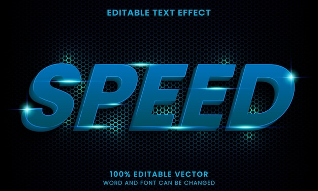 Speed neon glow 3d testo modificabile stile effetto