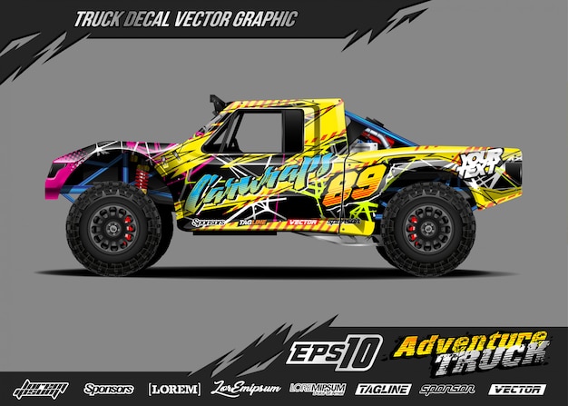 Speed off road truck decal designs