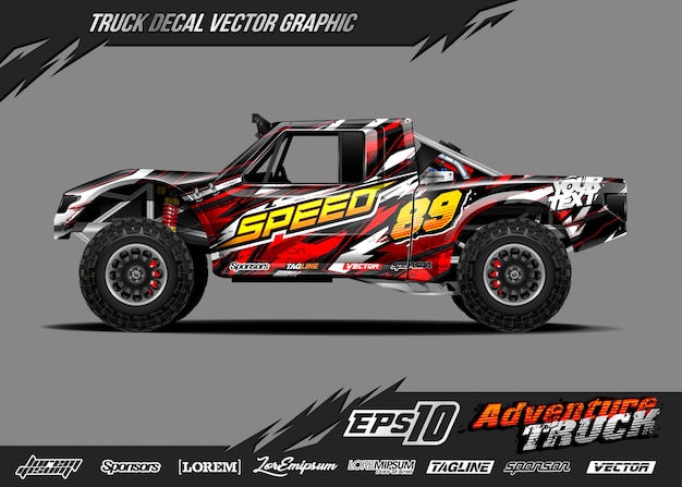 Speed off road truck decal designs