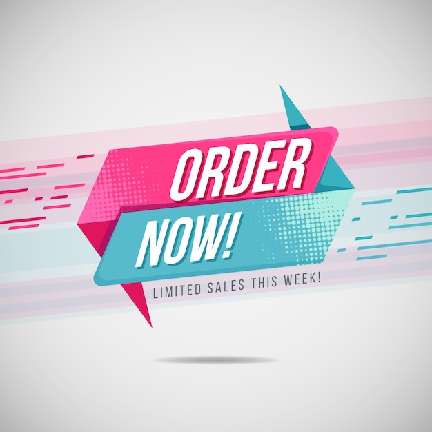 Vector speed pink and blue order now banner template