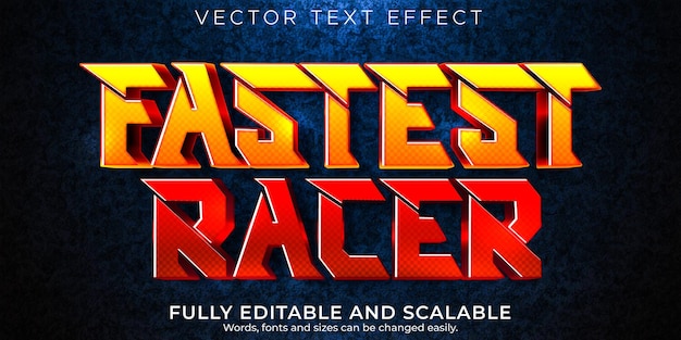 Speed race text effect editable fast and sport text style