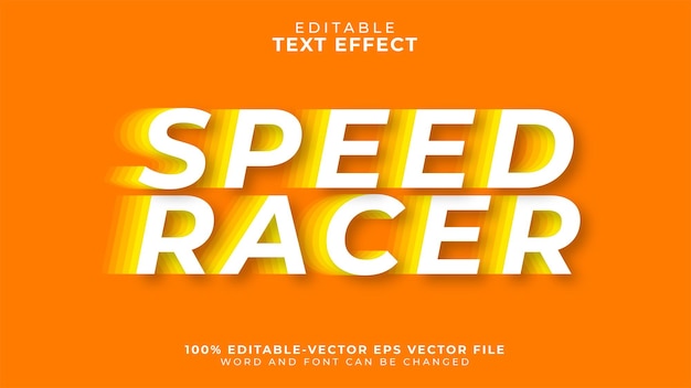 Speed racer bewerkbaar teksteffect