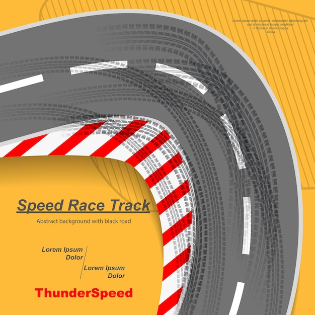 Vector speed road with tire tracks