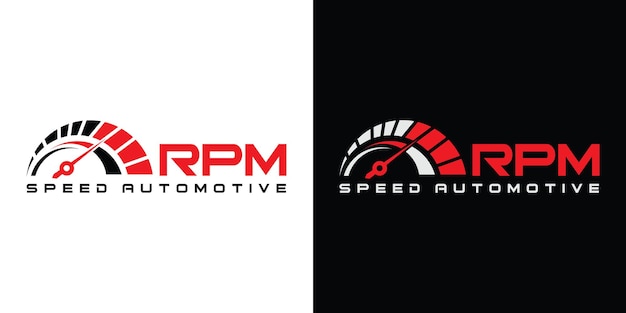 Дизайн логотипа speed rpm для автомобильной компании