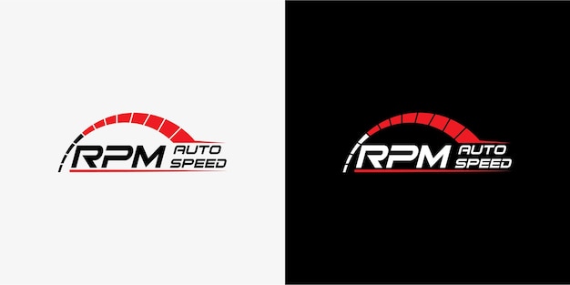 벡터 자동차용 속도 rpm 로고 디자인