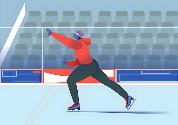 speed skater in action on the ice rink