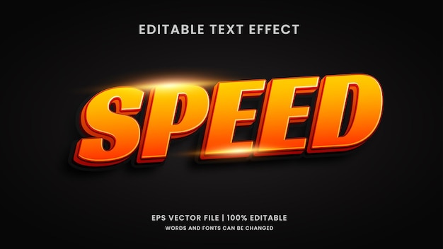 Vector speed sport 3d editable text effect