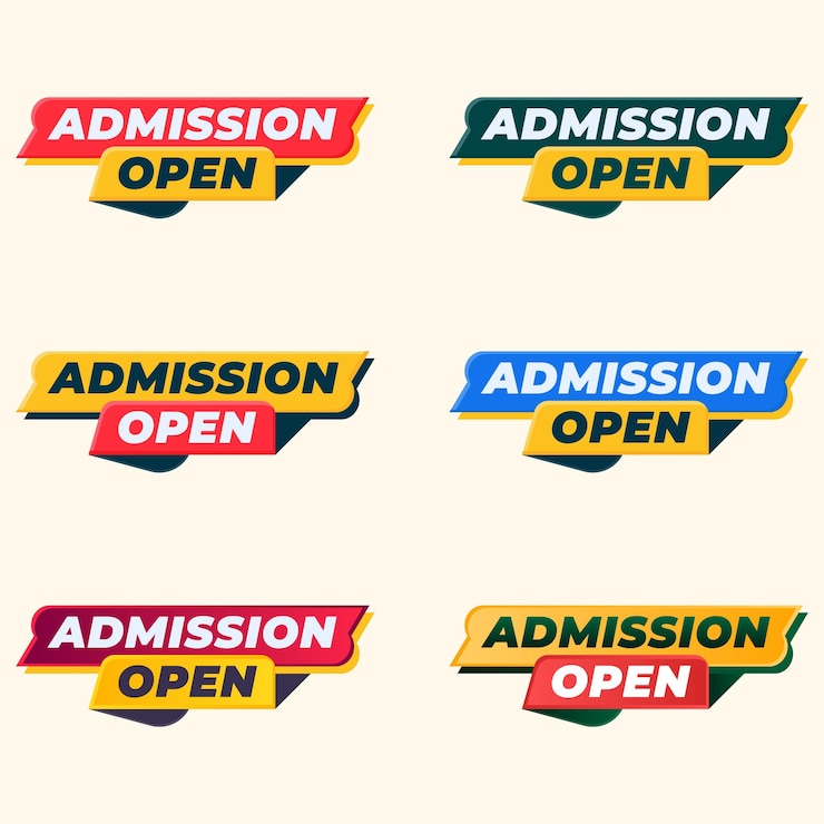 Vector speed style admission open labels flat design